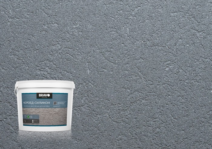 "Короед-силикон" роллерная фактурная штукатурка на силиконовой основе. Зерно 2,5 мм.