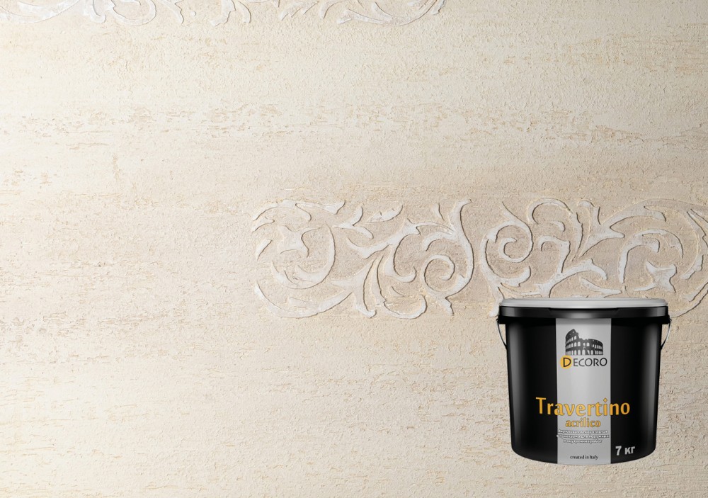 Travertino acrilico (Травертино акрилико) акриловая штукатурка "Травертин" для наружных и внутренних работ