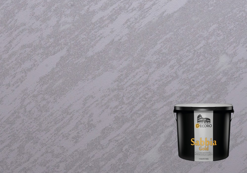 Sabbia Gold (Сабия Голд) декоративное покрытие (эффект песчаных бурь с золотым перламутром). Белое золото